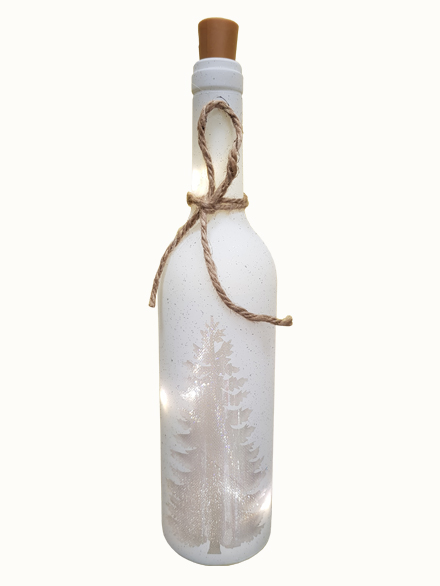 Botella navideña con luz