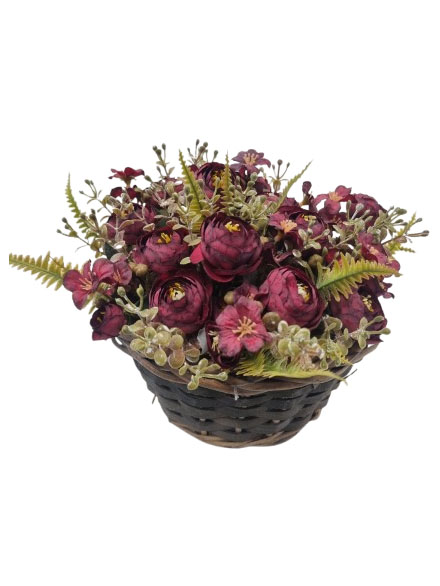 Cesta de flor artificial bourdeos