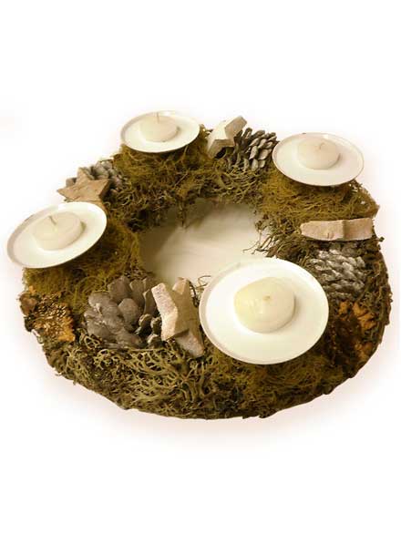 Corona adviento 4 velas