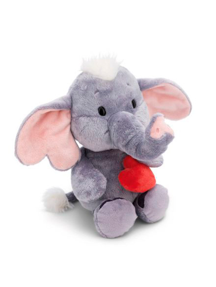 Elefante corazn gris grande