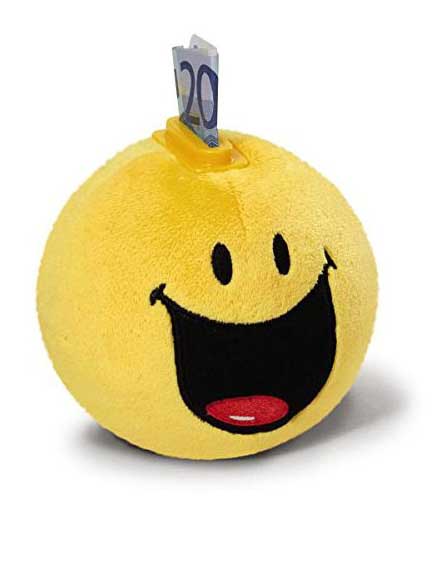 Hucha redonda de peluche Smiley