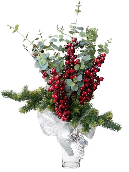 Jarrn con Ilex artificial