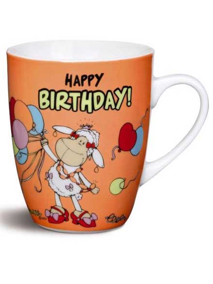 Taza Nici Happy Birthday naranja