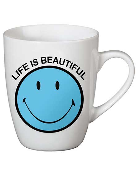 Taza Smiley Life is beautiful Azul