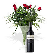 Ramo de 6 Rosas y vino Ram�n Bilbao 