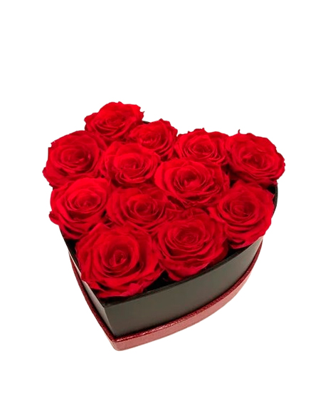 Caja coraz�n 12 rosas