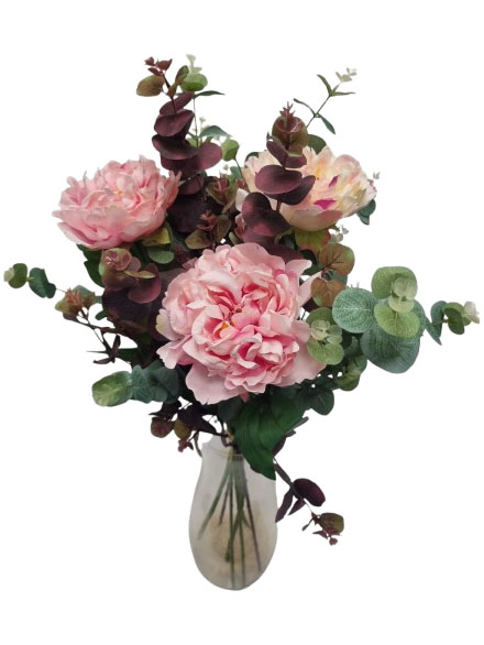 Ramo artificial Peon�as y eucalipto